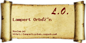 Lampert Orbán névjegykártya